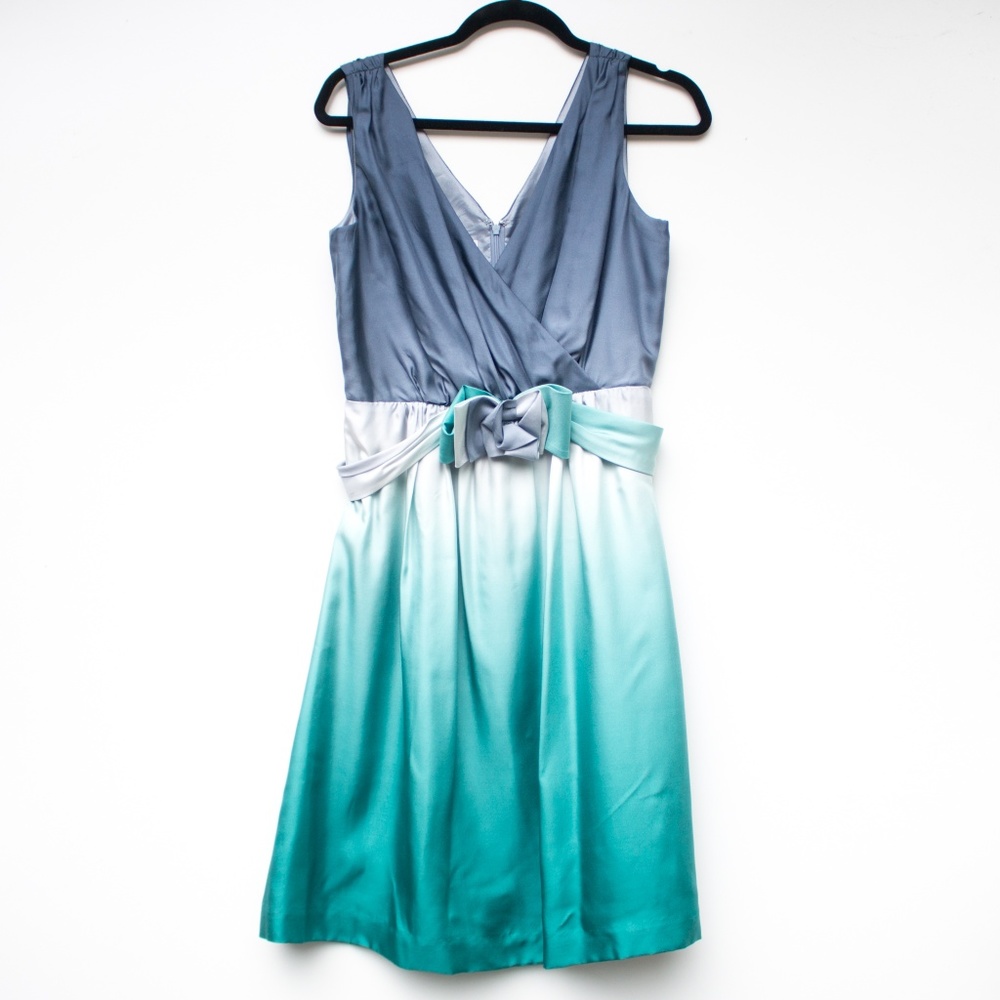 Suzi Chin | Blue Ombre Empire Waist Silk Dress - Picture 1 of 7